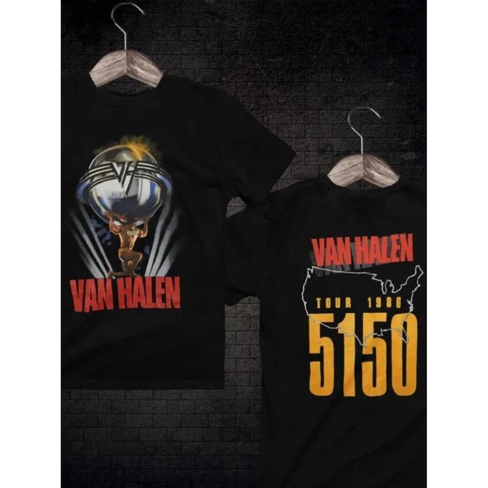 80S Van Tour 5150 Shirt, Retro Van Shirt, 2 Sided T Shirt